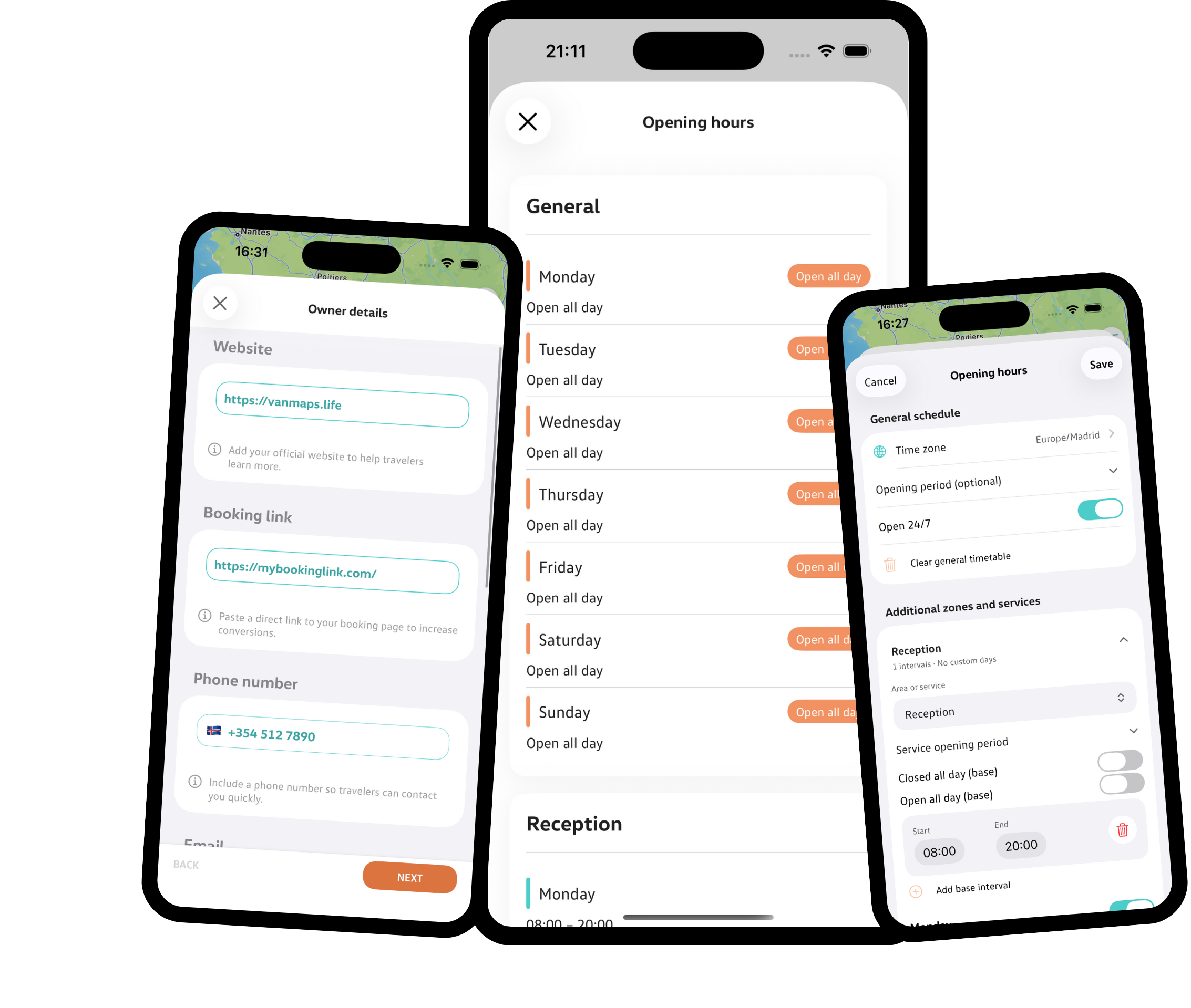 Owner contact details editor